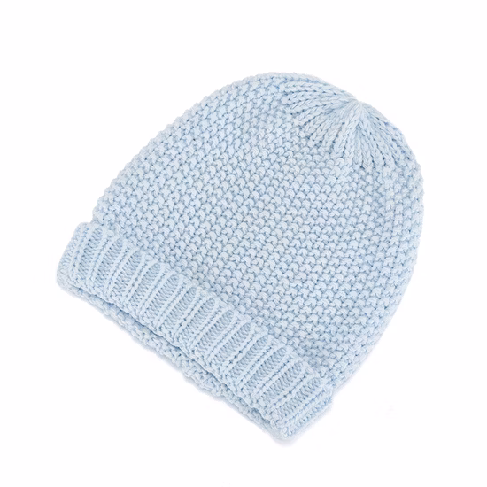 Plain Color Cotton Unisex Winter Knitted Beanie Hats