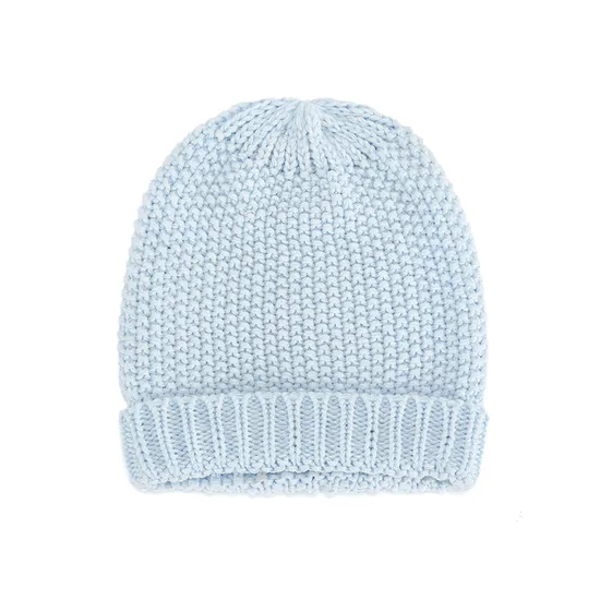 Plain Color Cotton Unisex Winter Knitted Beanie Hats