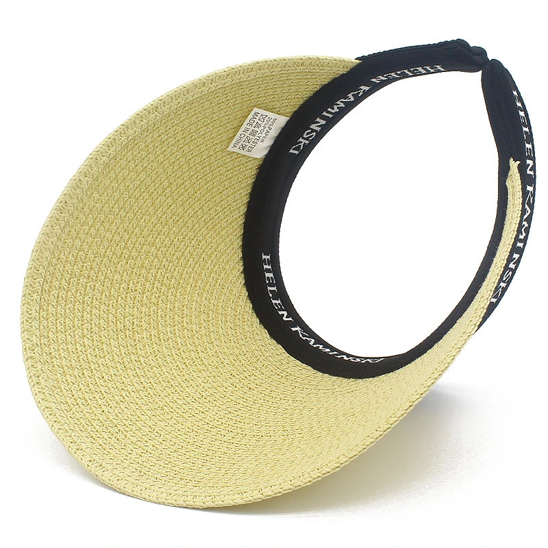 Wholesale Custom Sun Visor Cap Summer Women Lady Sport Wide Brim UV Protection Straw Hat
