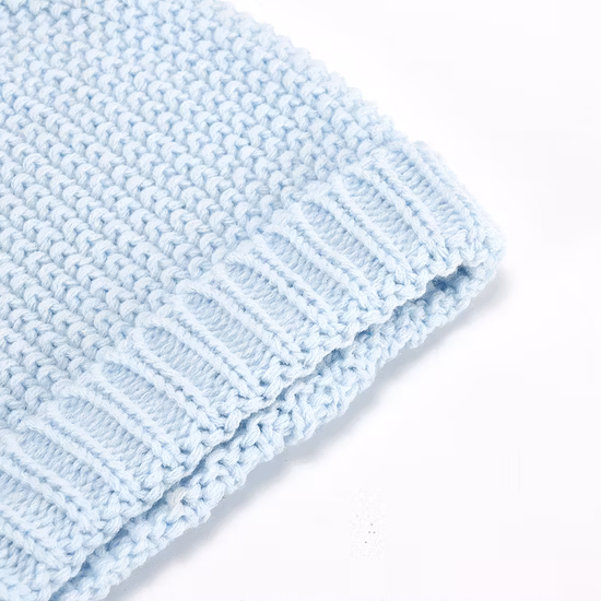 Plain Color Cotton Unisex Winter Knitted Beanie Hats